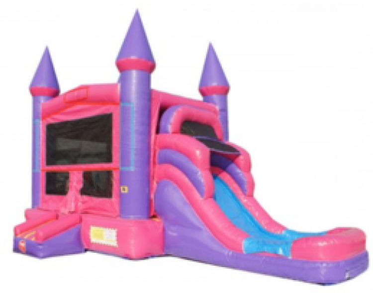 PINK CASTLE WITH SLIDE/POOL
